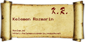Kelemen Rozmarin névjegykártya